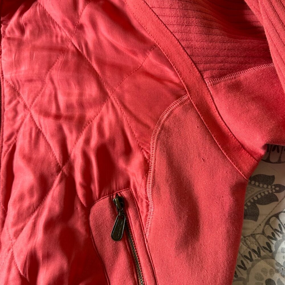 FUDA international pink quilted bomber jacket full zip Size Medium women vintage - Picture 6 of 9
